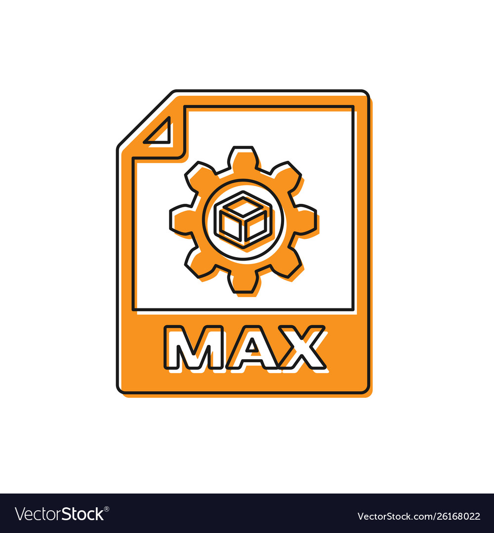 Orange max file document icon download button vector image Orange max file document icon download button
