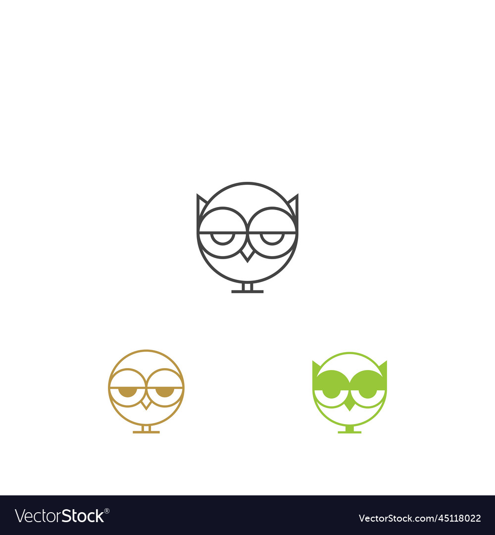 Owl logo design and animal symbol