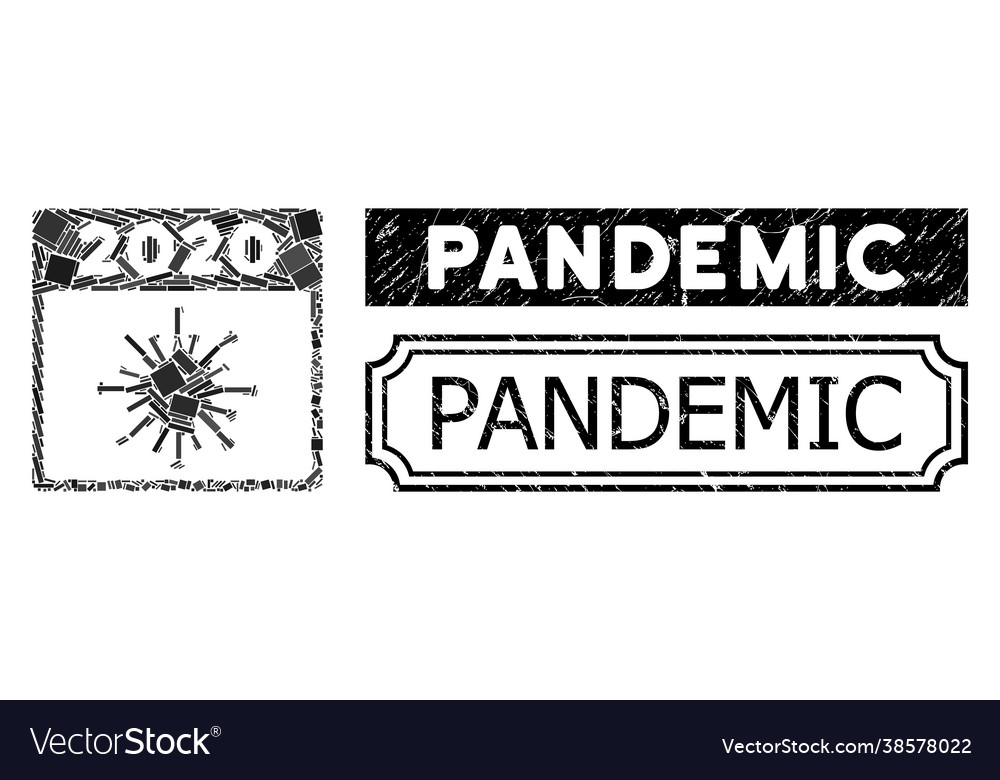 Pandemic scratched seal stamp with notches