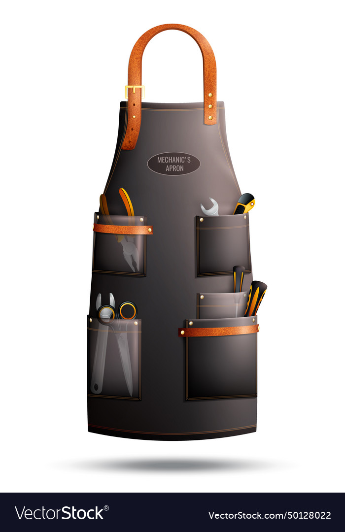 Realistic apron for mechanic Royalty Free Vector Image