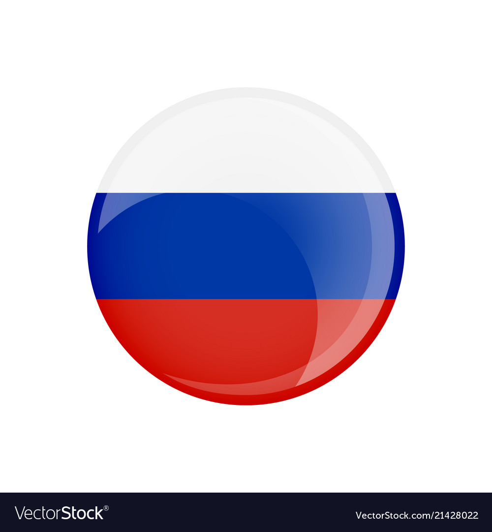 Download Russia flag in circle shape transparent glossy Vector Image