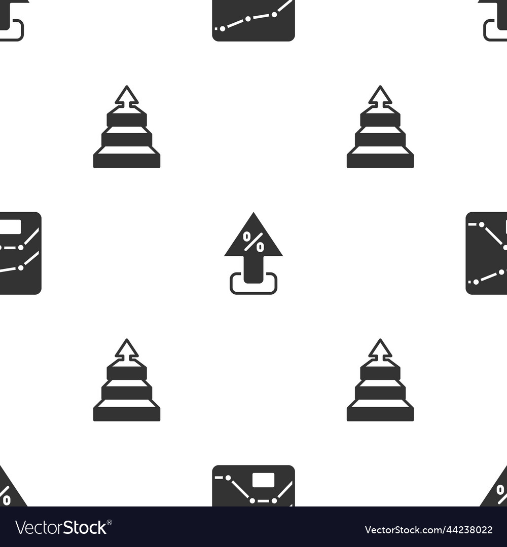 Set graph chart diagram percent up arrow vector image Set graph chart diagram percent up arrow