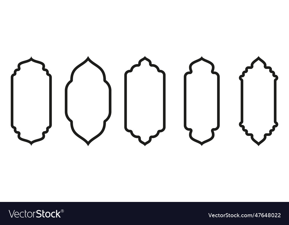 Shape islamic door and window silhouette arabic Vector Image