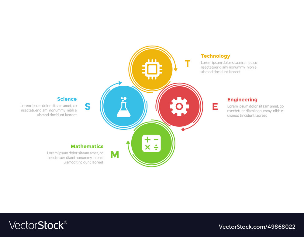 Infographics Vorlagendiagramm der Stem-Bildung