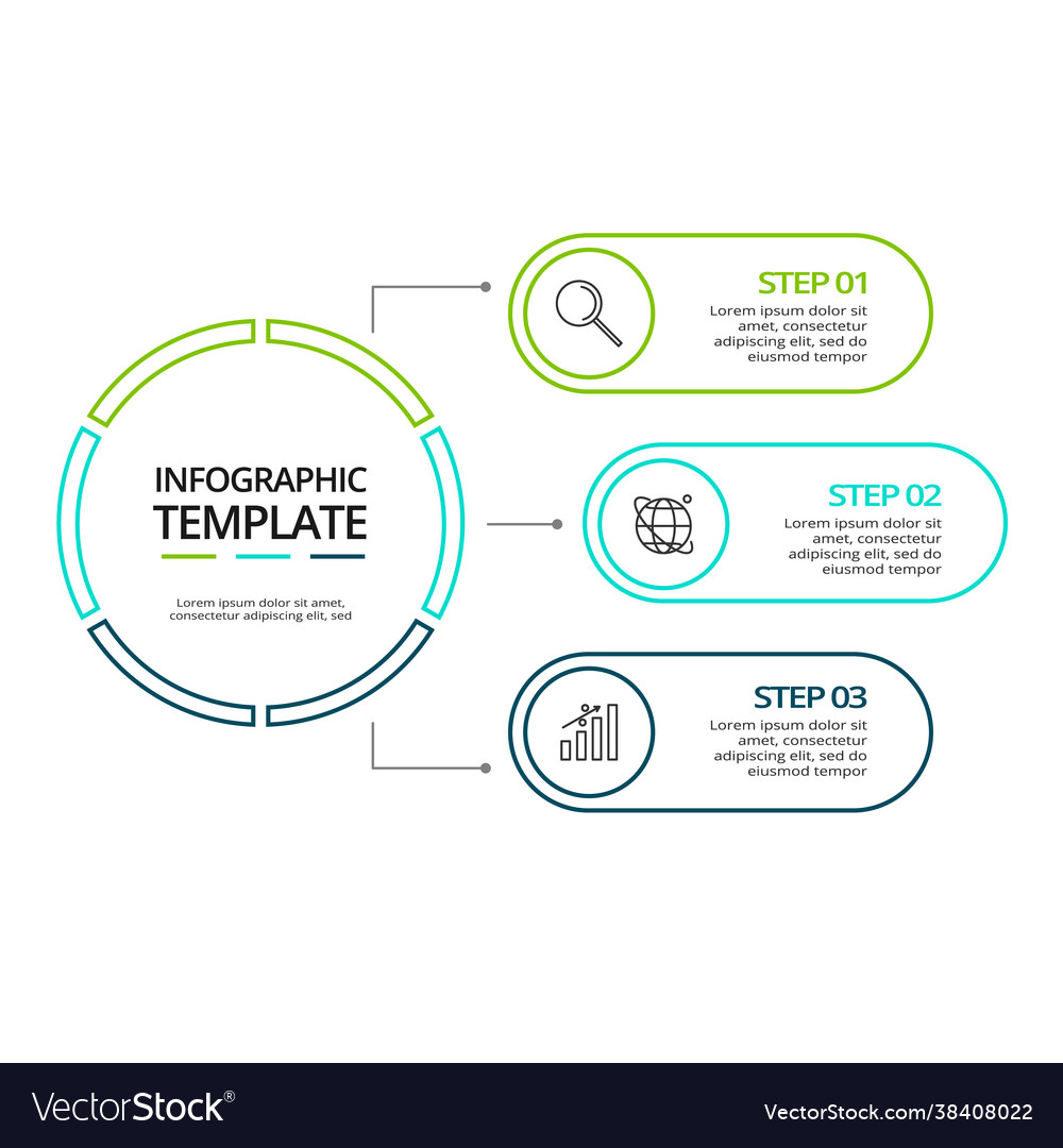 Thin line element for infographic template vector image Thin line element for infographic template