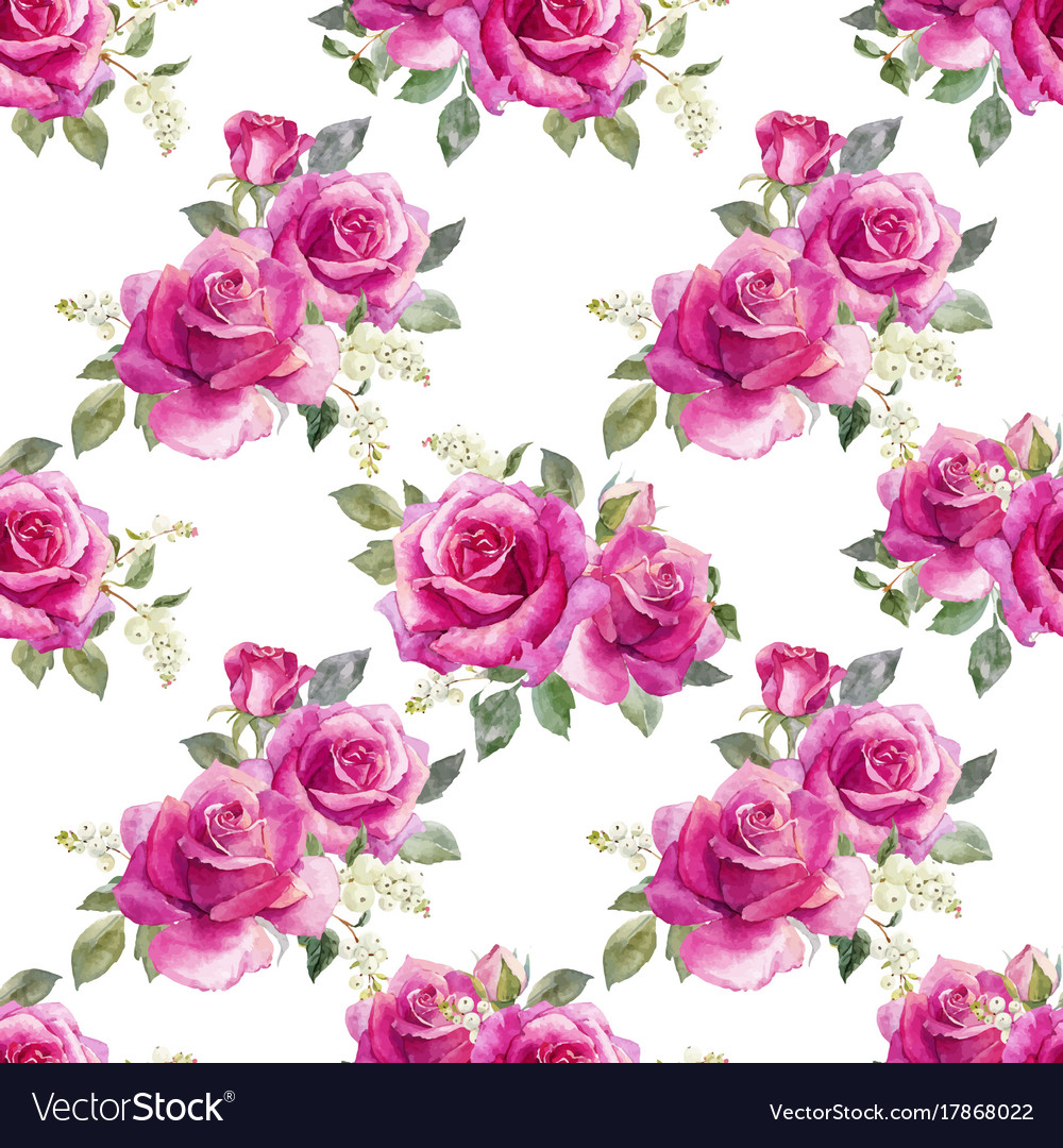 Watercolor floral pattern Royalty Free Vector Image