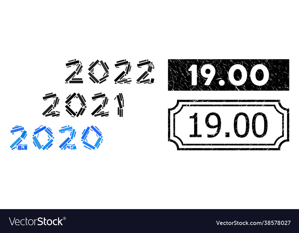 1900 grunge badge mit notches und 2020 - 2022