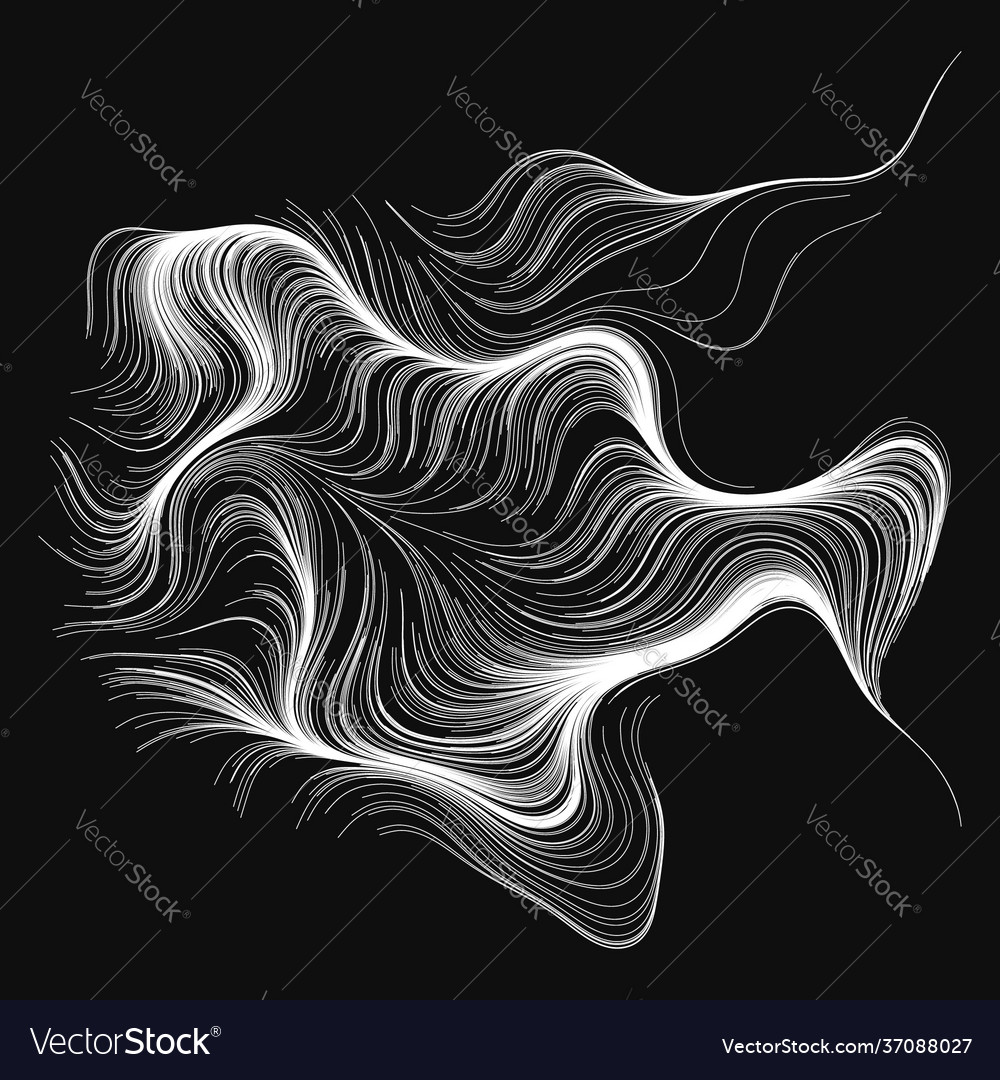 Abstract render random wavy curvy writhe lines vector image Abstract render random wavy curvy writhe lines