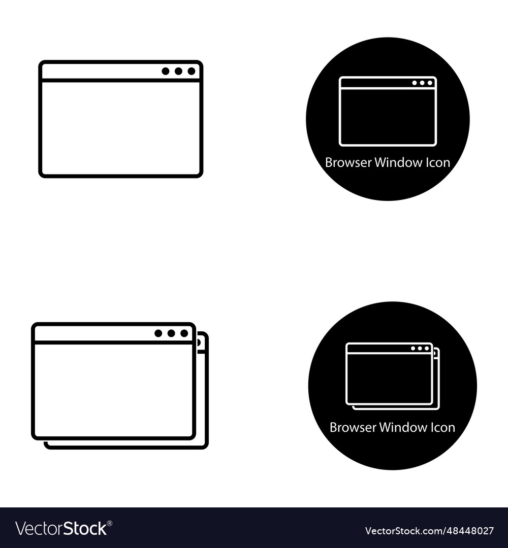 Browser window icon vector image Browser window icon