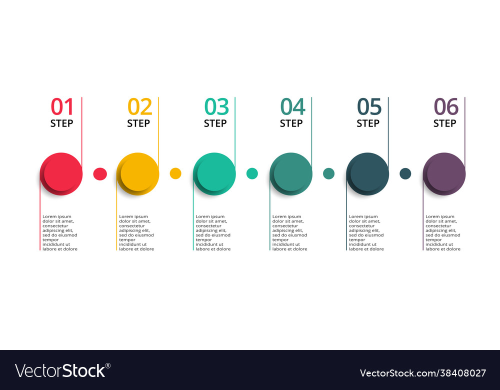 Circle elements graph diagram with 6 steps Vector Image Circle elements graph diagram with 6 steps