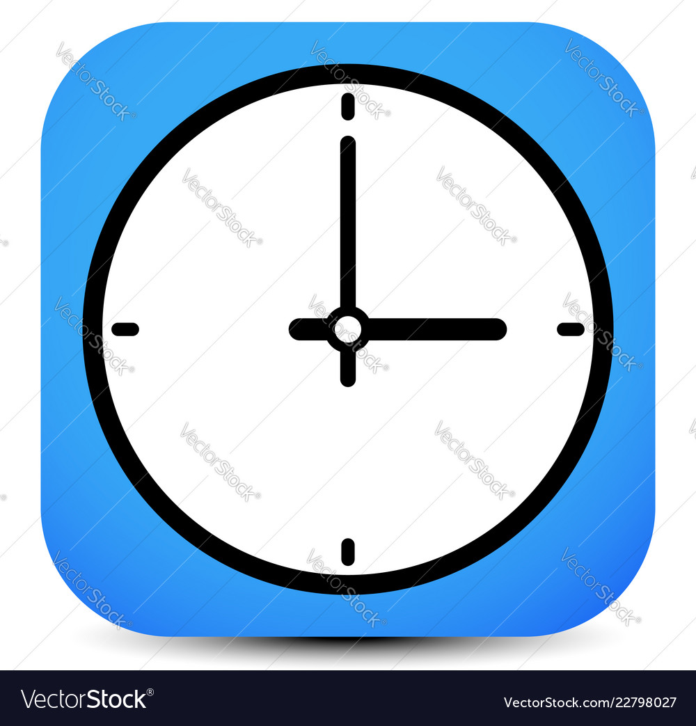 Clock icon with minute hour pointer vector image Clock icon with minute hour pointer