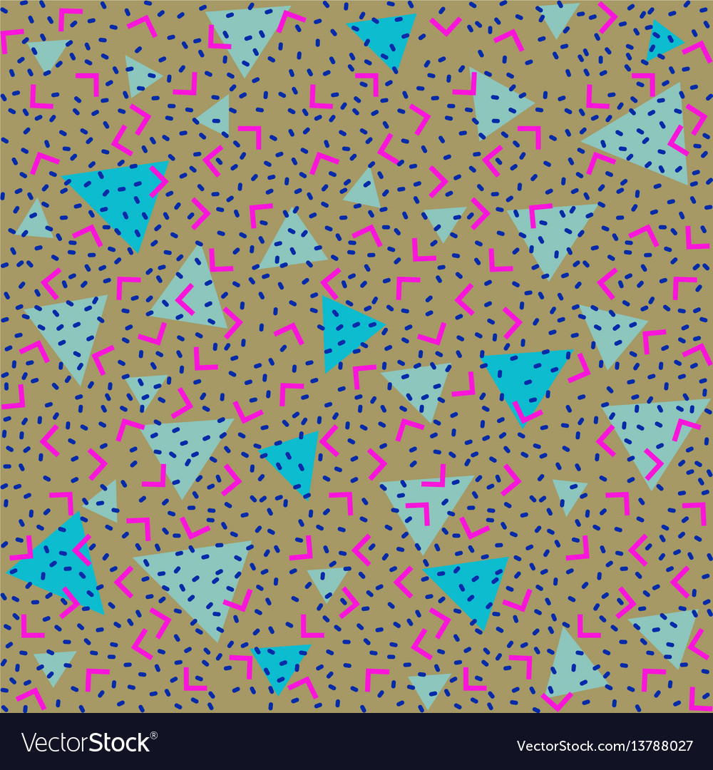 Colorful abstract pattern with blue triangles