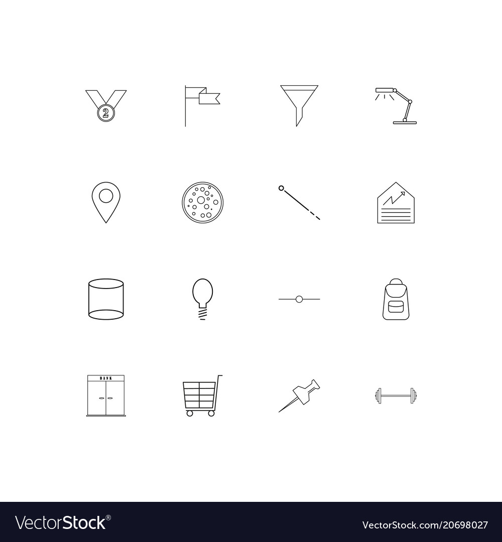 Education and science simple linear icons set