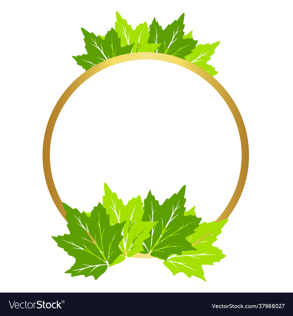 Frame for text design with leaves vector image Frame for text design with leaves