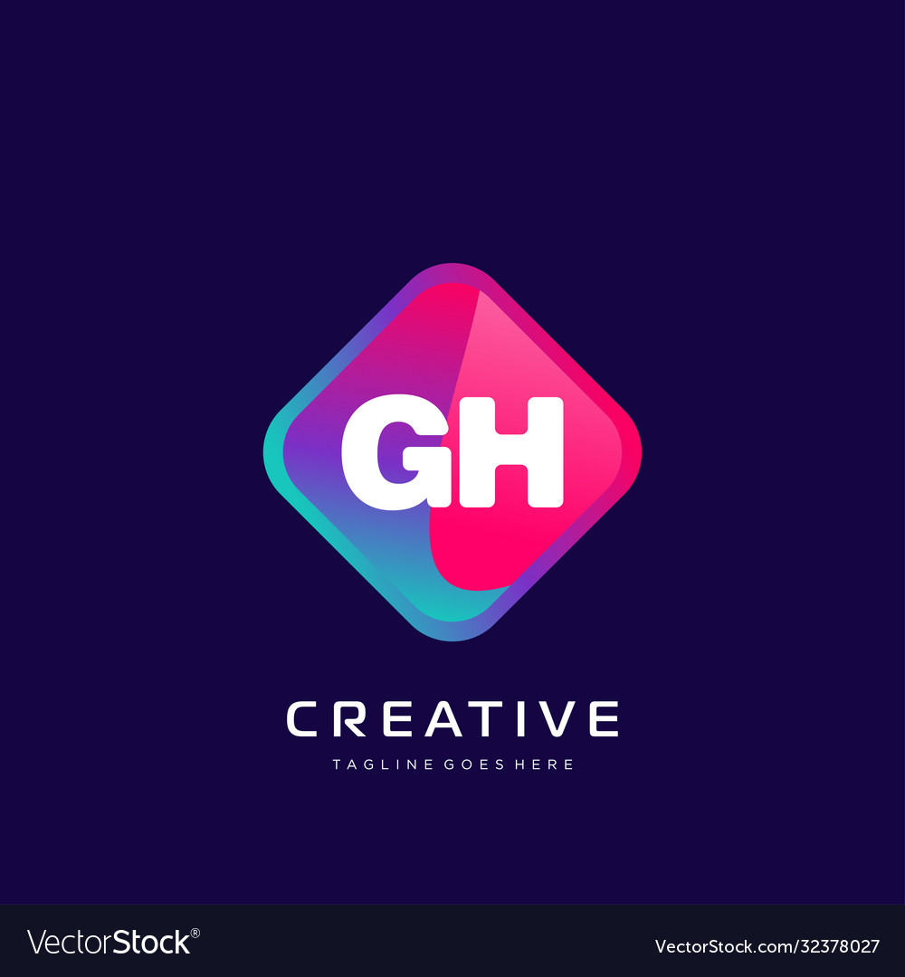 Gh initial logo with colorful template Vector Image Gh initial logo with colorful template