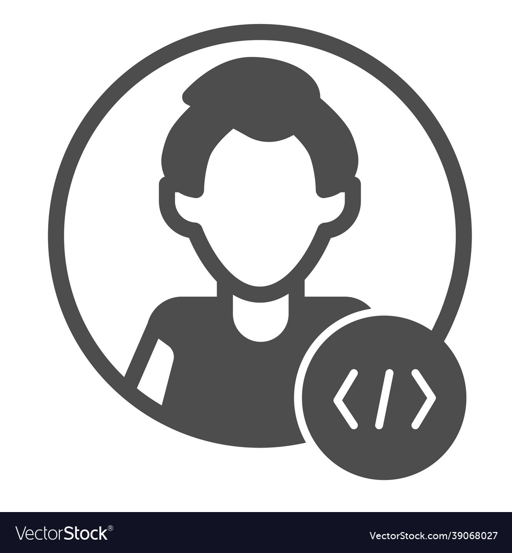 Guy Coder mit einem Code-Tag Avatar von Programmierer