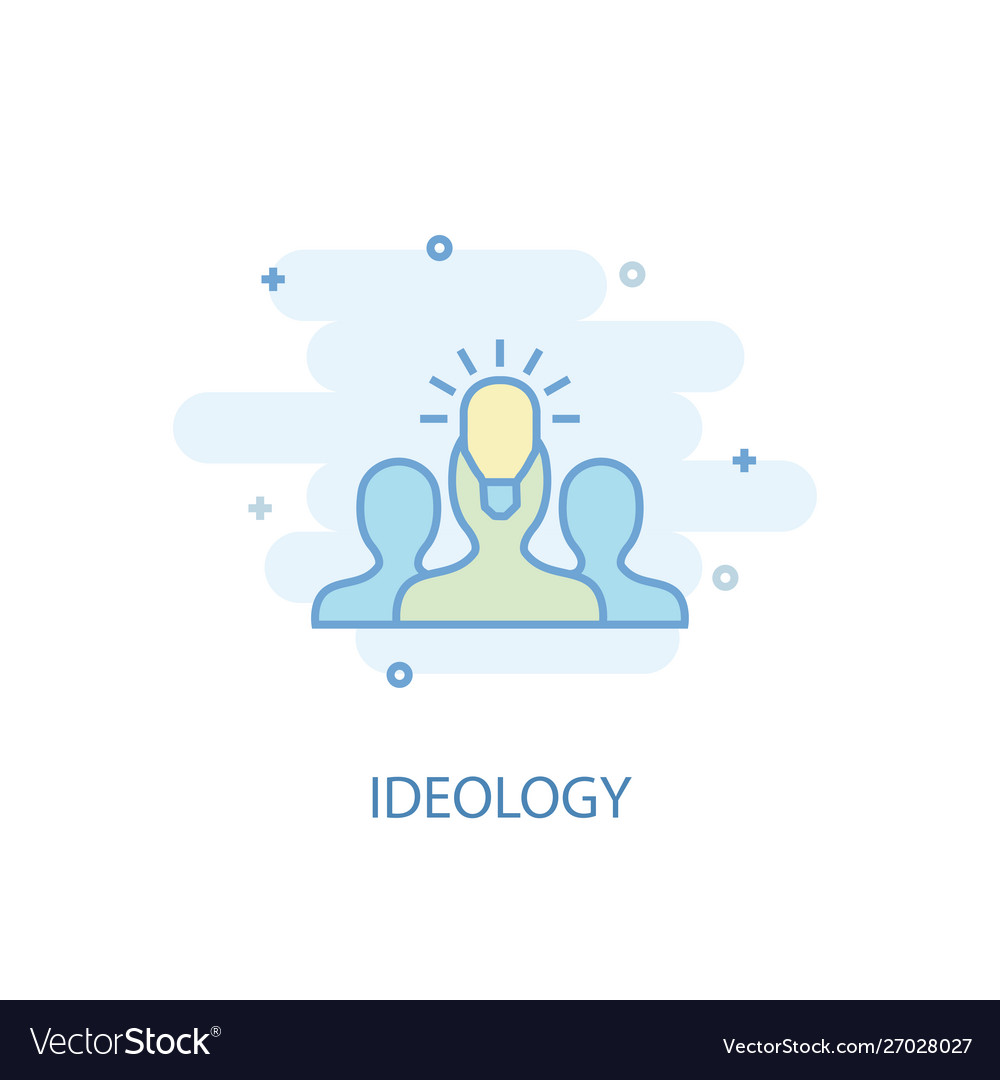 Ideology line concept simple icon colored