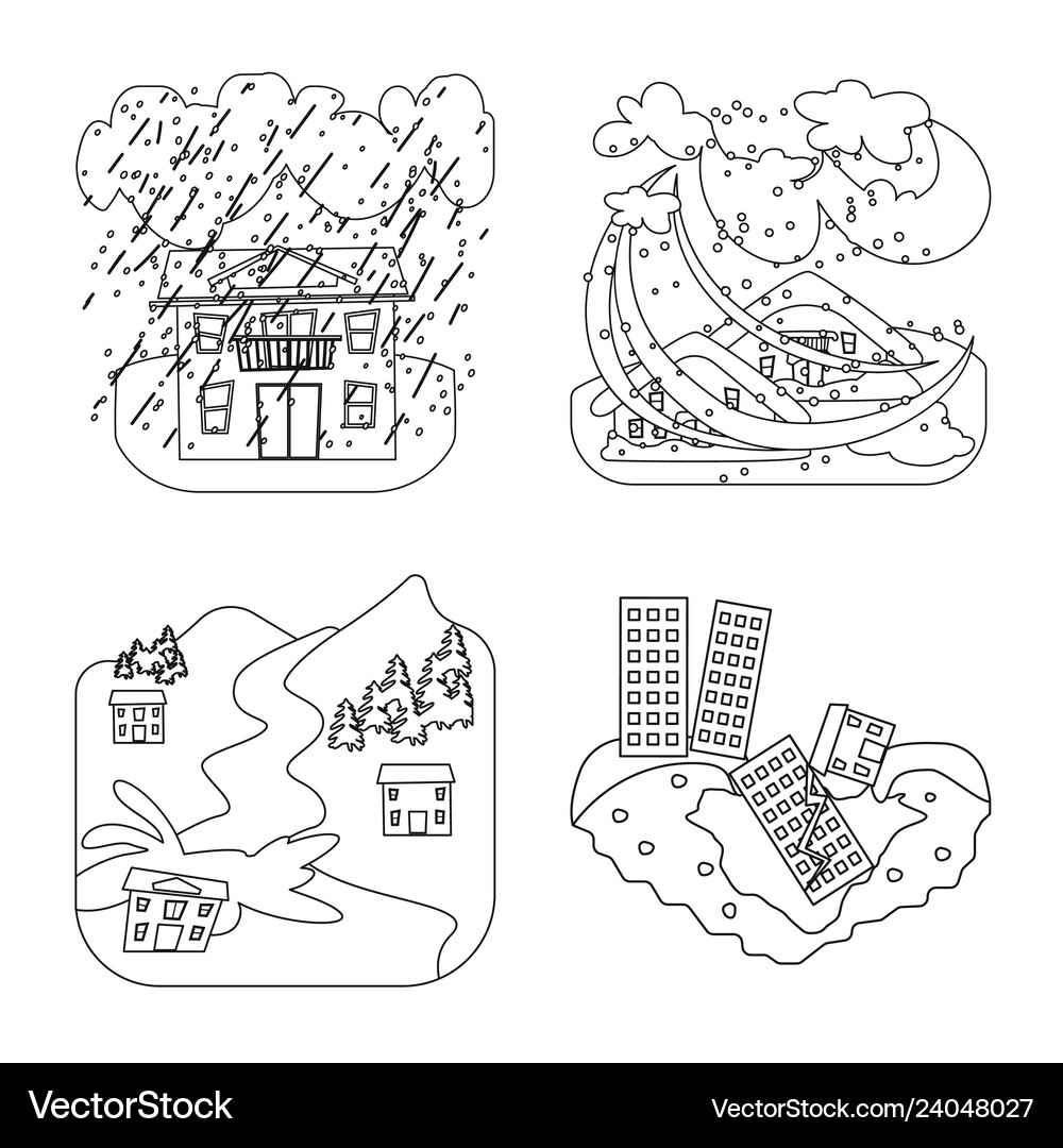 Isolated object of cataclysm and disaster logo Vector Image