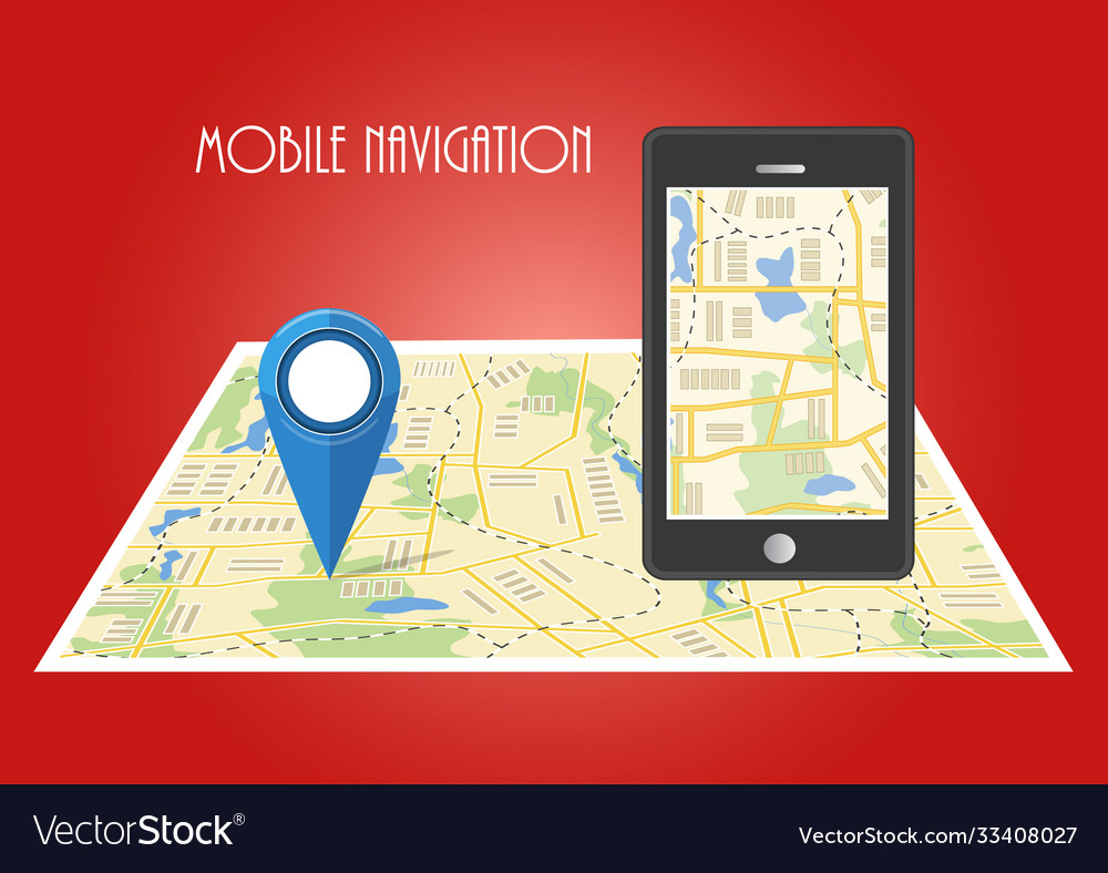 Map concept mobile navigation delivery Vector Image Map concept mobile navigation delivery