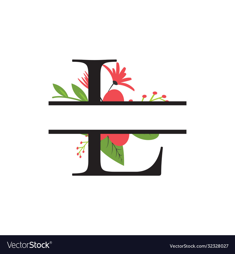 Monogram floral geteilt Buchstaben Design vector image Monogram floral geteilt Buchstaben Design