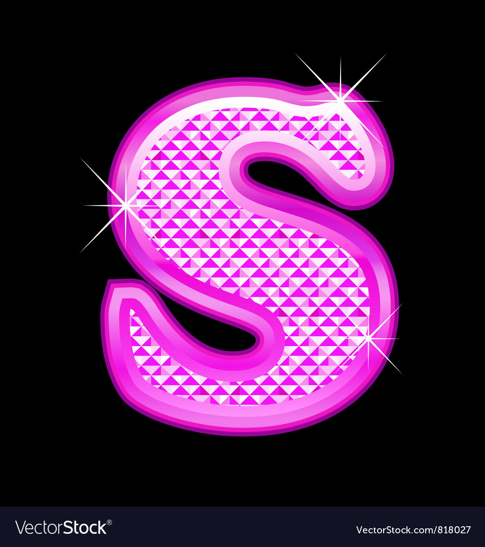 Download S letter pink bling girly Royalty Free Vector Image