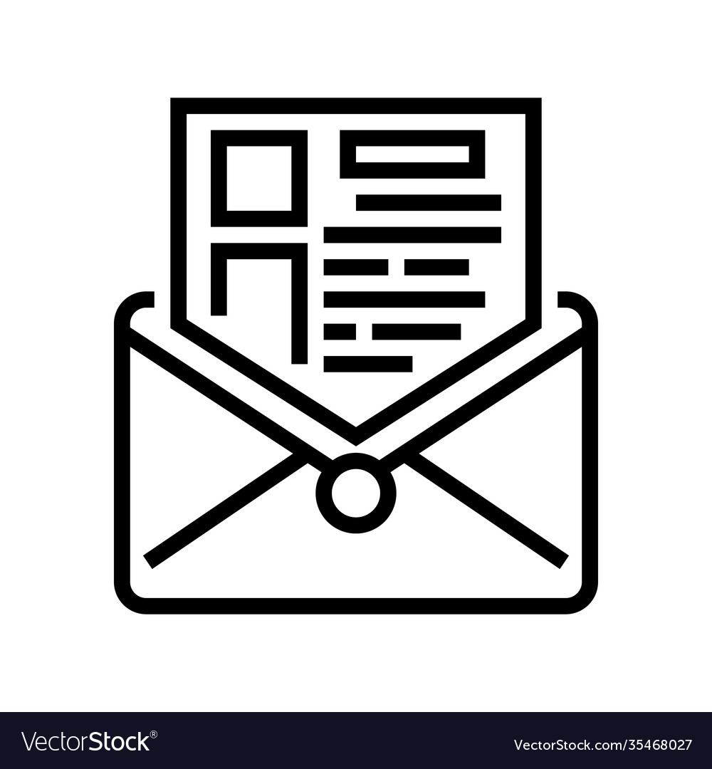 Sending mail report line icon