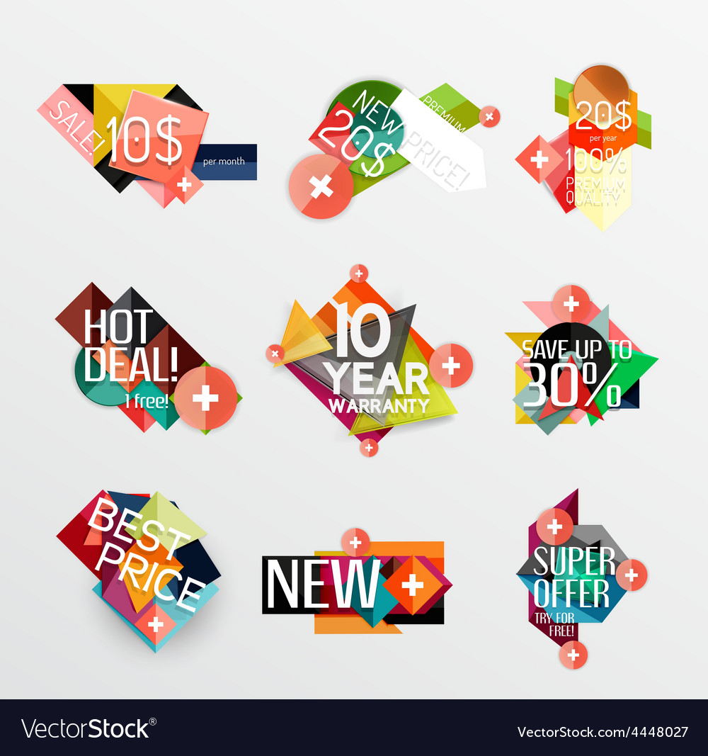 Set of labels stickers banners badges and Vector Image
