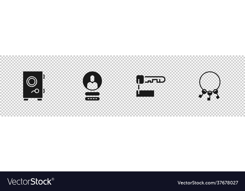 Set safe create account screen marked key vector image Set safe create account screen marked key