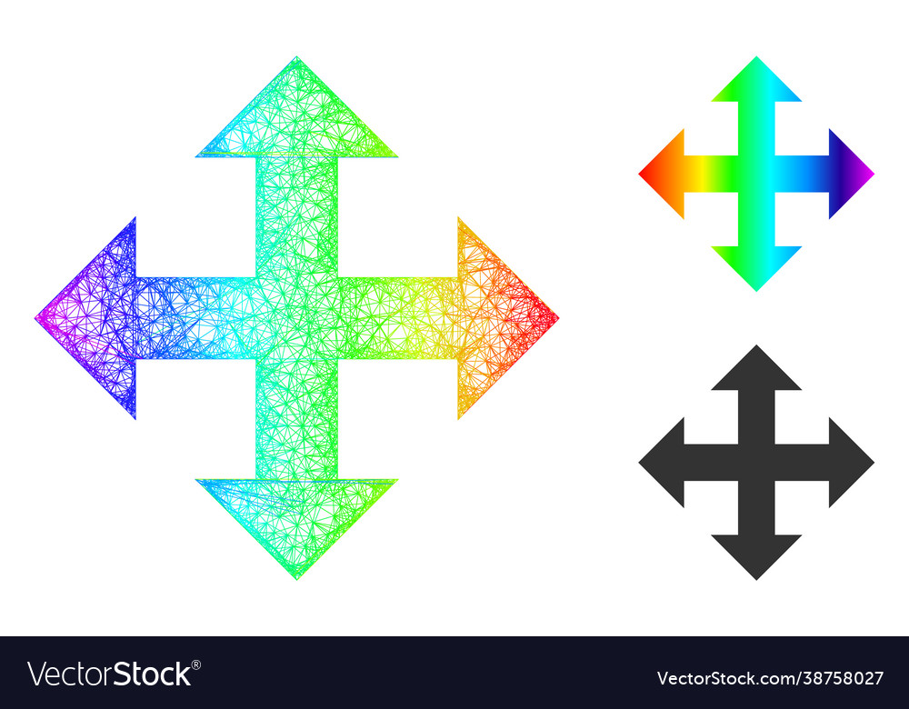 Spectral network gradient expand arrows icon vector image Spectral network gradient expand arrows icon