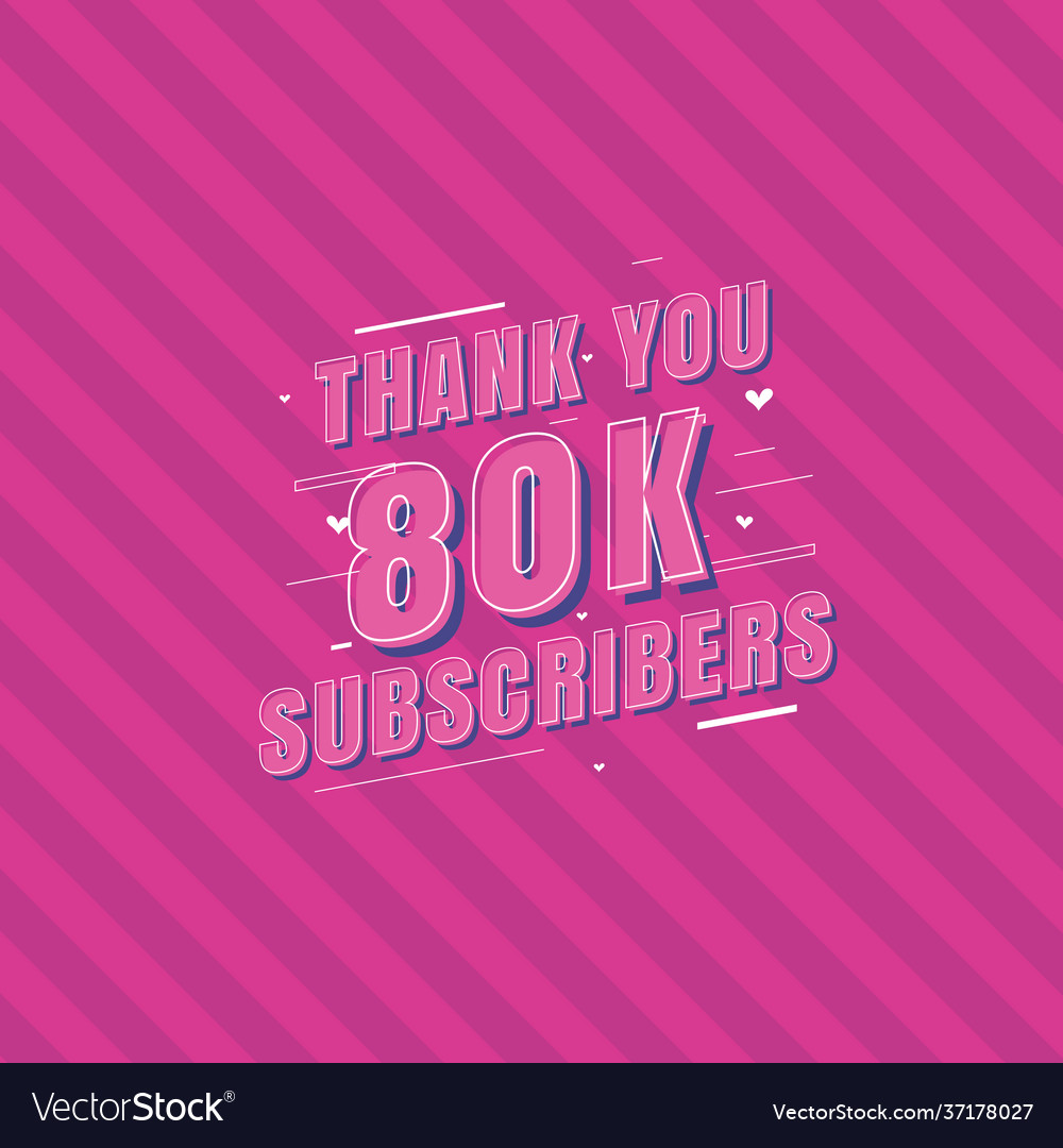 Thank you 80k subscribers celebration greeting