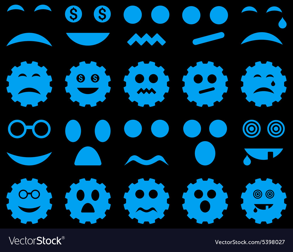 Tool gear smile emotion icons