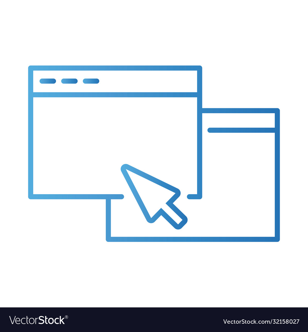 Webpage template with cursor gradient style icon