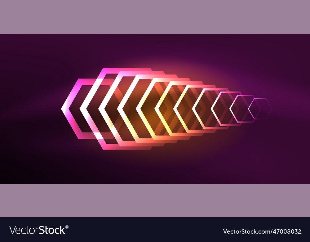 Abstract background techno neon hexagons hi-tech vector image Abstract background techno neon hexagons hi-tech