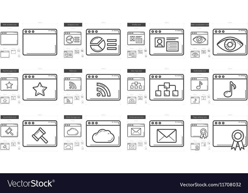 Application line icon set