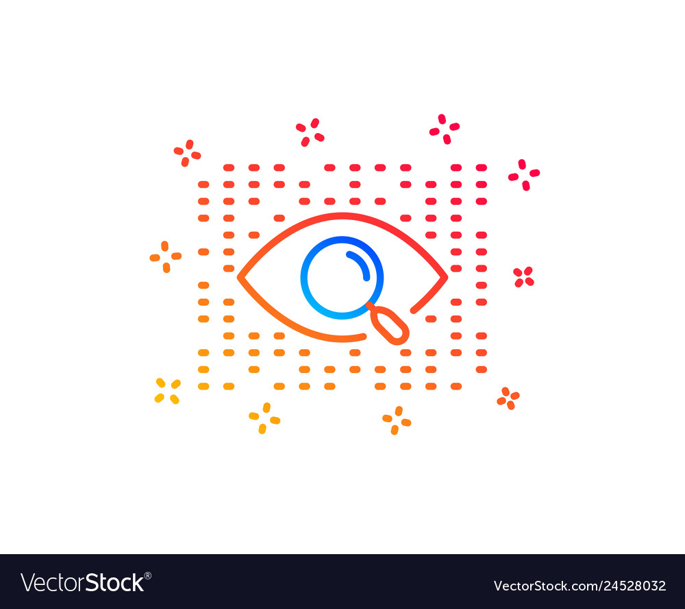 Artificial intelligence line icon search ai sign
