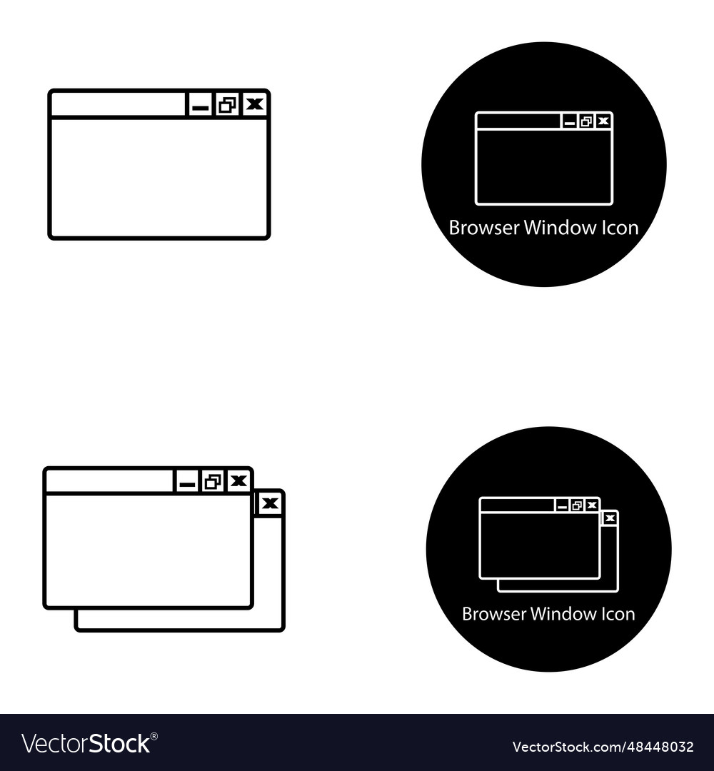 Browser window icon vector image Browser window icon