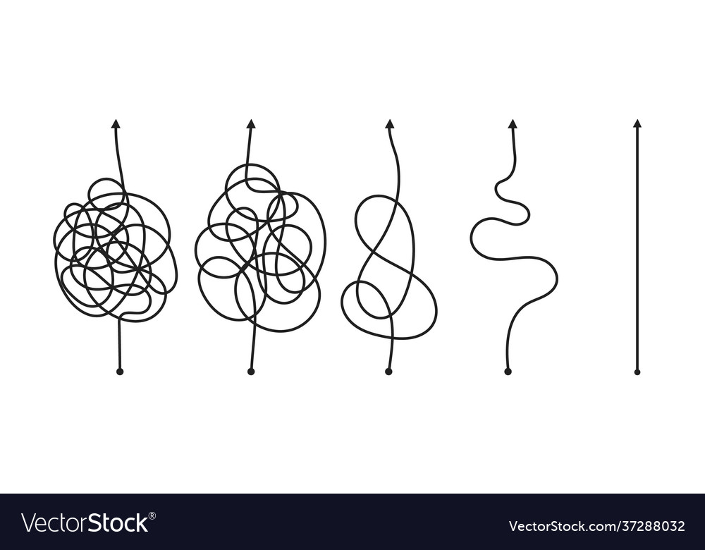 Chaos simplifying problem solving and business vector image Chaos simplifying problem solving and business