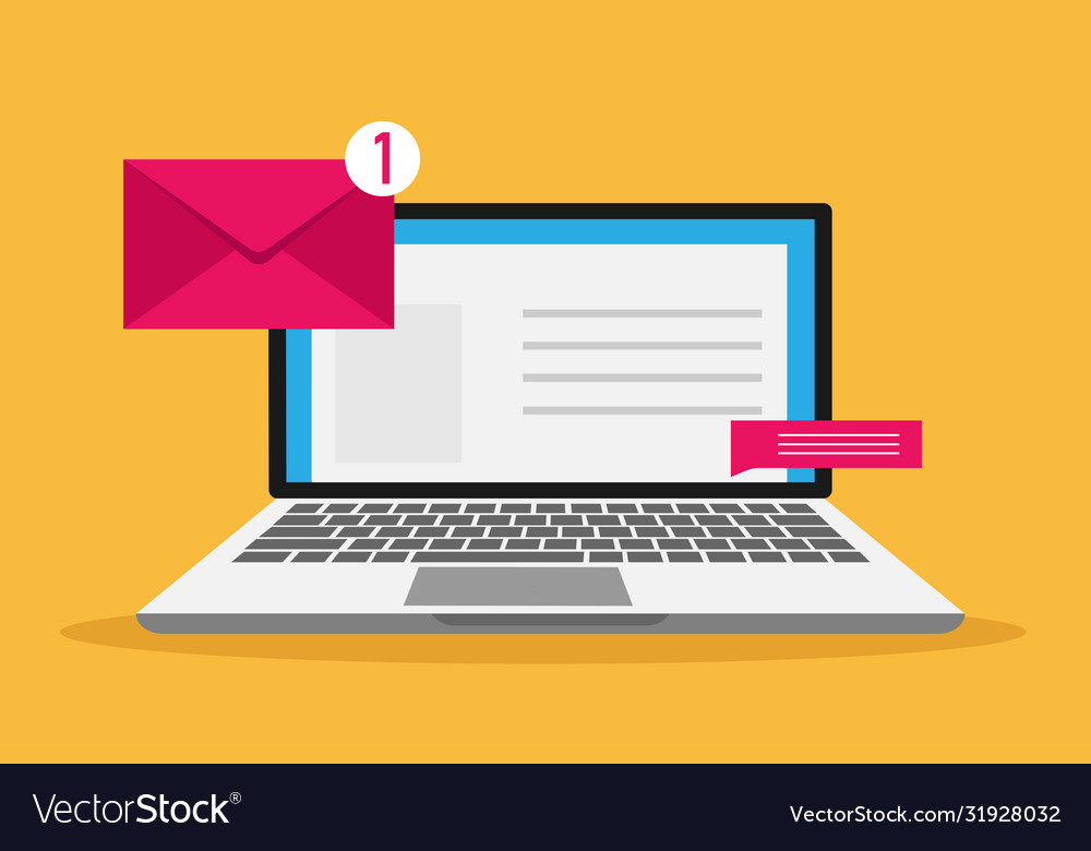 Communication icons in flat retro style - mail