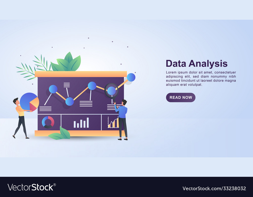 Concept people who analyze data using