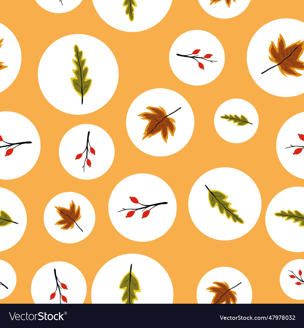 Creative autumn seamless pattern with simple vector image Creative autumn seamless pattern with simple