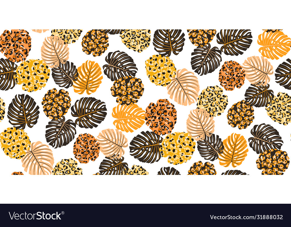 Exotic jungle botanical plant seamless pattern