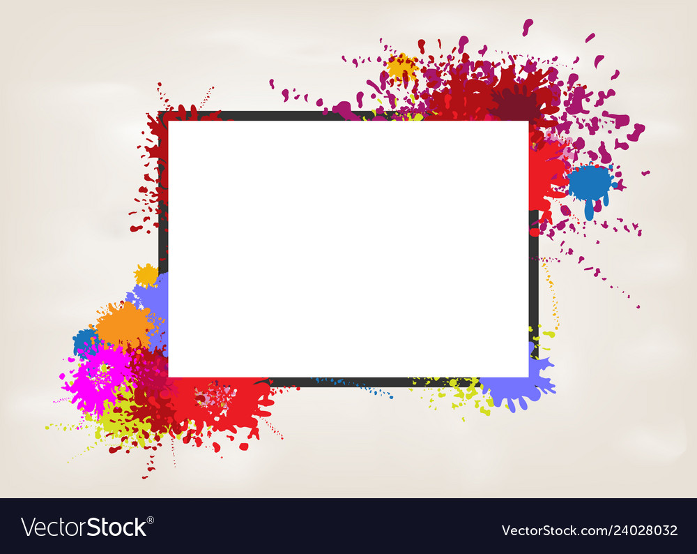 Frame on splash color Royalty Free Vector Image