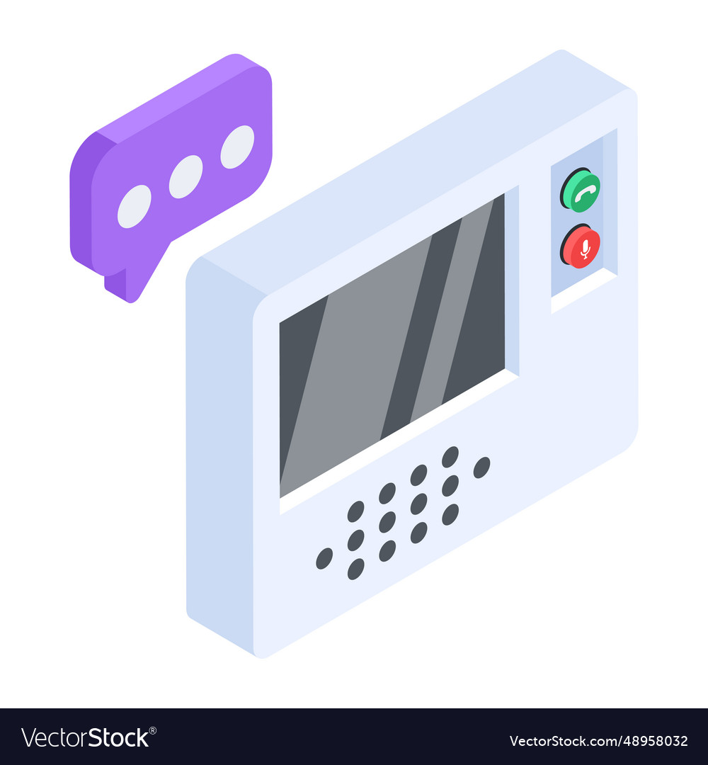 Get this isometric icon of network intercom