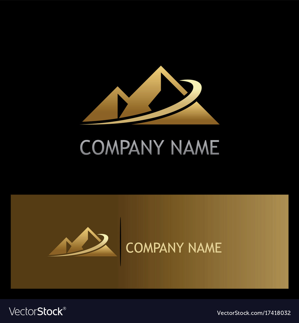 Gold Berg abstraktes Logo