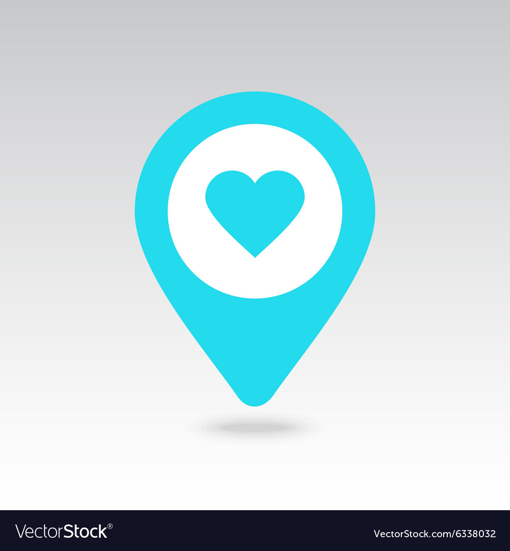 Heart pin map icon pointer markers