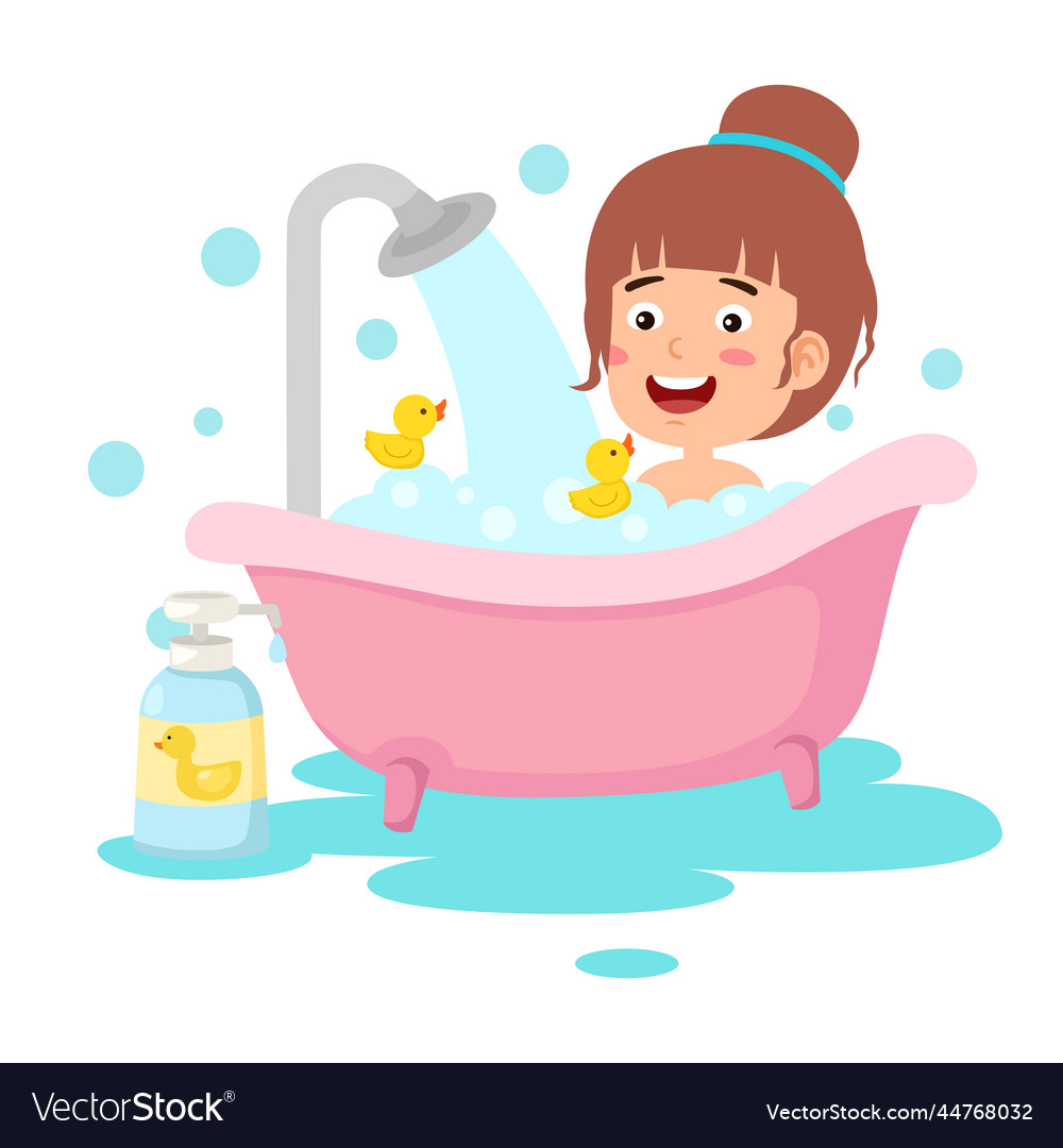 taking a bath clipart for kids