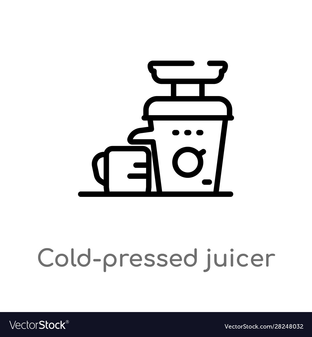 Outline cold-pressed juicer icon isolated black