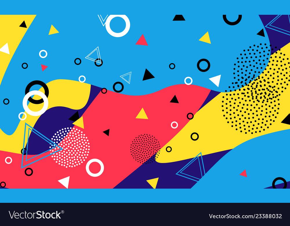 Pop art color background memphis pattern vector image Pop art color background memphis pattern