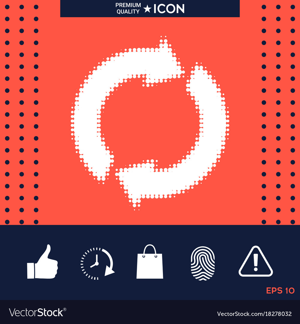 Reset button reload arrows - halftone logo