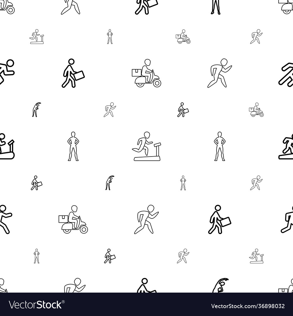 Runner icons pattern seamless white background